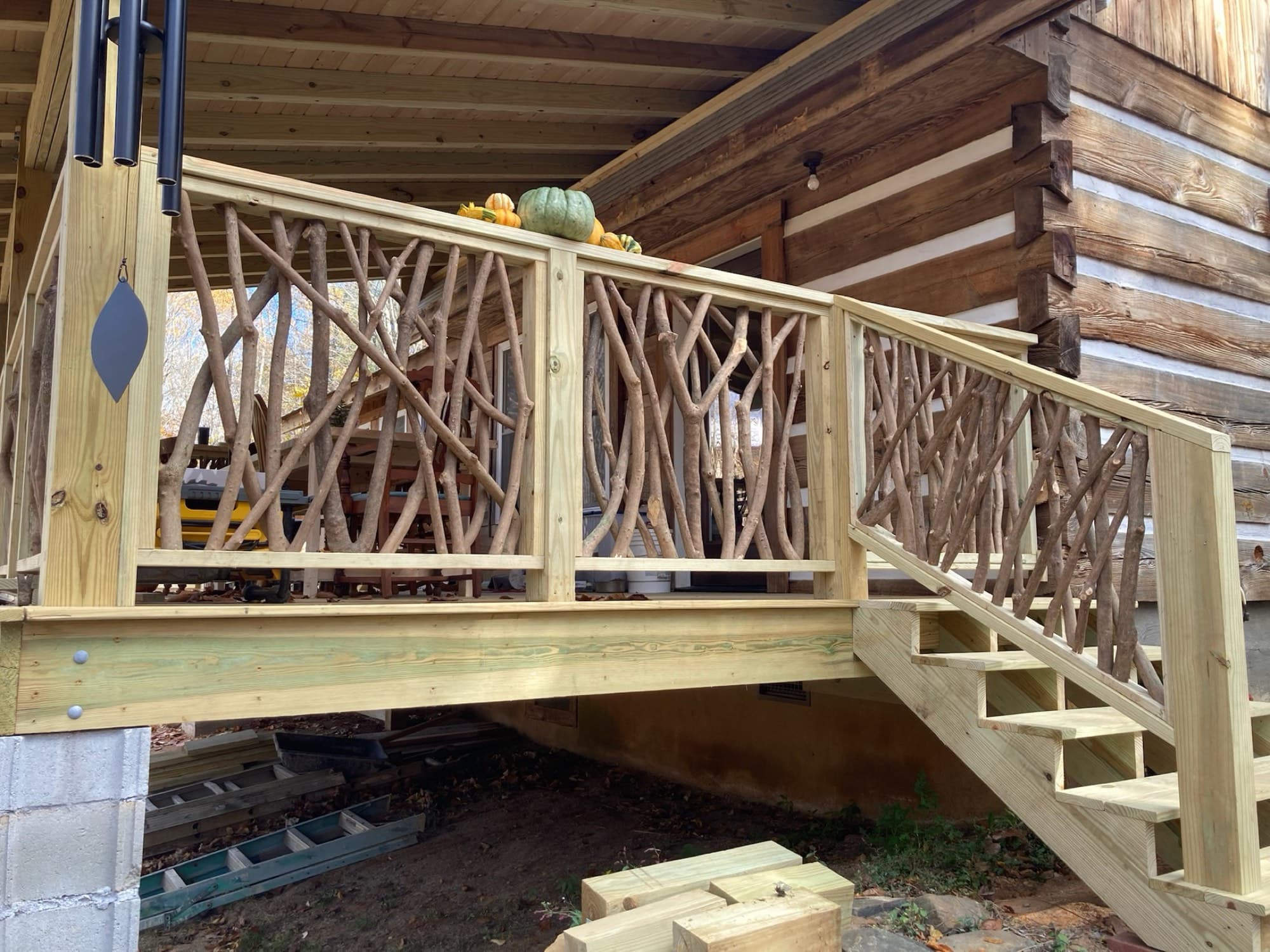 Mountain Branch Railing Deck, decks project in the NC High Country